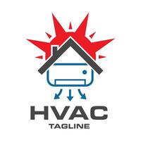 hvac logo ontwerp sjabloon, koeling en verwarming logo illustratie. vector