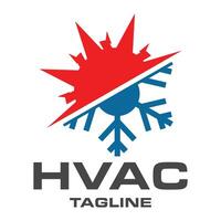 hvac logo ontwerp sjabloon, koeling en verwarming logo illustratie. vector