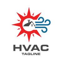 hvac logo ontwerp sjabloon, koeling en verwarming logo illustratie. vector