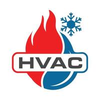 hvac logo ontwerp sjabloon, koeling en verwarming logo illustratie. vector