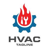 hvac logo ontwerp sjabloon, koeling en verwarming logo illustratie. vector