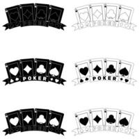 poker kaarten omringd door een lint vector