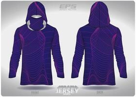 eps Jersey sport- overhemd .fladderen Purper strepen patroon ontwerp, illustratie, textiel achtergrond voor sport- lang mouw capuchon vector