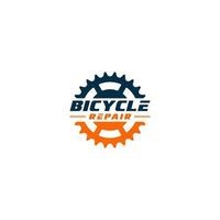 logo voor fietsenmaker met fietsuitrusting vector