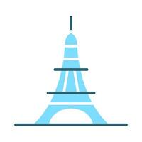 eiffel toren reeks icoon. blauw toren, Parijs mijlpaal, Frans monument, architectuur, reis, toerisme, beroemd structuur, cultureel erfenis. vector