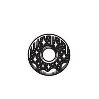 donut silhouet logo type. donut illustratie, donut zwart icoon vector