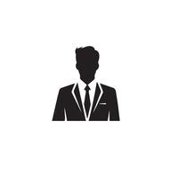 bedrijf Mens silhouet. Mens met pak staand illustratie. bedrijf Mens logo vector