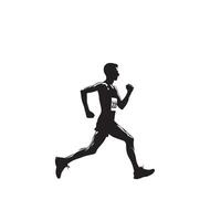 Mens rennen silhouet illustratie. Mens logo, Mens zwart icoon Aan wit achtergrond. vector