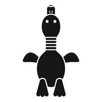 zwart silhouet van een tekenfilm schildpad robot vector