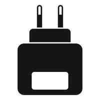 zwart silhouet van een macht plug icoon vector