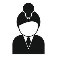 gemakkelijk zwart en wit icoon vertegenwoordigen een vrouw medisch professioneel met een stethoscoop vector