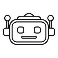 tekenfilm robot hoofd lijn kunst icoon vector