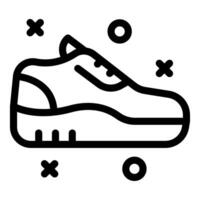 zwart en wit lijn kunst illustratie van een sneaker vector