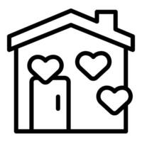 liefde huis icoon met hart vormen vector