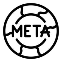 meta logo met glimlachen wereldbol ontwerp vector