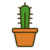 gemakkelijk fabriek pot en cactus icoon. vector