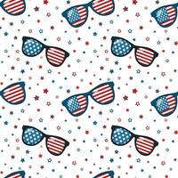 Amerikaans patriottisch boog naadloos patroon voor onafhankelijkheid dag viering. geïsoleerd Aan wit achtergrond. 4e van juli vakantie decor vector