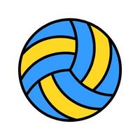 volleybal reeks icoon. blauw en geel bal, sport- apparatuur, spel, wedstrijd, recreatie, buitenshuis werkzaamheid, team sport, atletisch. vector