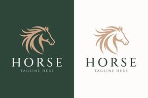 paard logo ruiter silhouet hoofd hengst teken symbool stallen merk identiteit vector