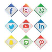 sociale media plat pictogrammen technologie, netwerk. achtergrond groep smiley face verkoop. delen, zoals, vectorillustratie twitter, youtube, whatsapp, snapchat, facebook, instagram, tiktok, tok vector