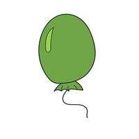 eenvoudige cartoon icoon. groene ballon tekening vector