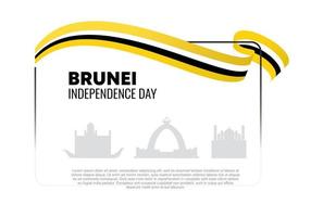 Brunei Onafhankelijkheidsdag poster voor viering op 23 februari. vector
