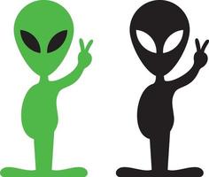 groene en zwarte alien vector