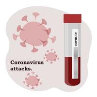 analyse voor coronavirus, vectorillustratie. geneeskunde, pandemie. vector