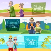 Oude paar horizontale banners vector