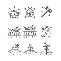 biologische landbouw vector iconen set