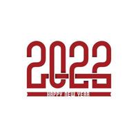 gelukkig nieuwjaar 2022 dikke rode lijn verbonden, de viering van het nieuwe jaar 2022. vector