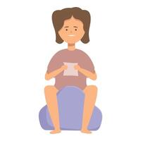vrouw beoefenen prenataal yoga oefening vector