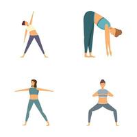 yoga praktijk poses illustratie reeks vector