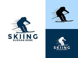 skiën logo icoon, snowboard of ski logo ontwerp sjabloon vector