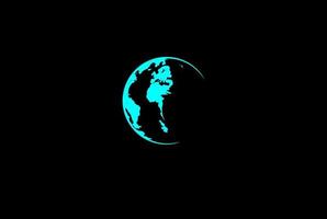 borstel script aarde wereld planeet wereldbol logo ontwerp vector