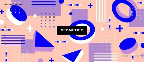 heldere geometrische 3d bewegende cirkel. driehoek, lijn, stip, element op pastelkleurige achtergrond. vector