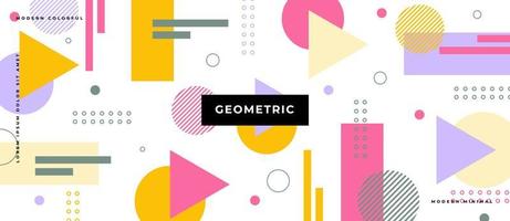 Memphis naadloze patroon. geometrische driehoek, rechthoek, lijn, stip, cirkel, elementen op witte achtergrond. vector