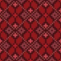 donker rood pixel naadloos patroon kleding stof vector