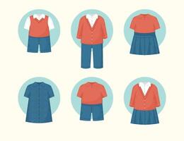 school- uniform reeks van school- uniform vector