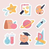 school- benodigdheden stickers reeks vector