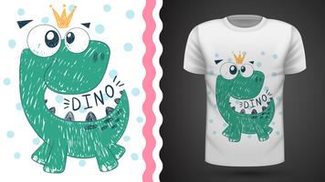 Leuke prinses dinosaurus - idee voor print t-shirt. vector