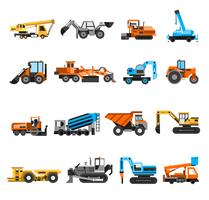 Bouwmachines Icons Set vector