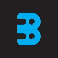 letter b blauw water ontwerp logo vector