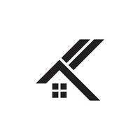 letter ak strepen huis vorm logo vector