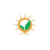 plant blad wortel bodem zon plantage symbool logo vector