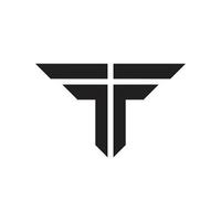 abstracte letter tf eenvoudig geometrisch duidelijk logo vector