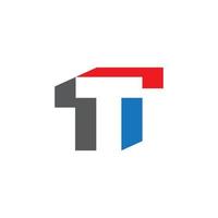 letter t kleurrijke geometrische logo vector