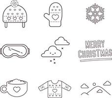 9 vector lineaire wintertijd iconen