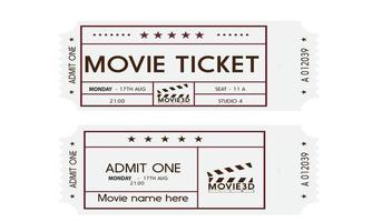 blanco tickets ingesteld. realistisch wit mockup-ticket voor concert, instappen, loterij, film en coupon. vector