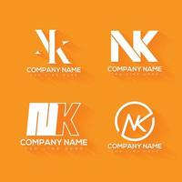 nk brief logo ontwerp vector